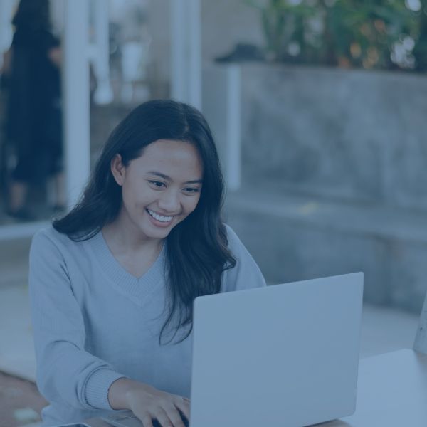 woman using a laptop